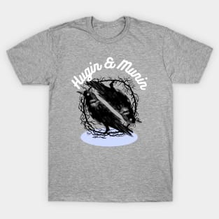 Hugin a munin, Huginn and Muninn Nordic Odin Norse God ravens T-Shirt